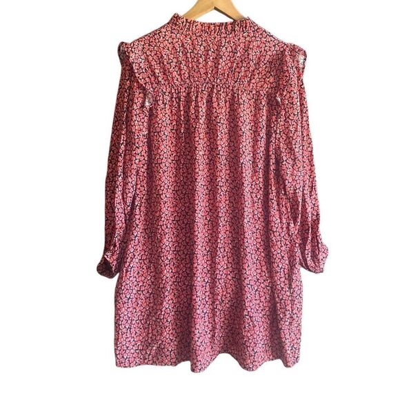 ZARA Red/Black Floral Print Button Down Mini Dress. Size Large. - Picture 5 of 10
